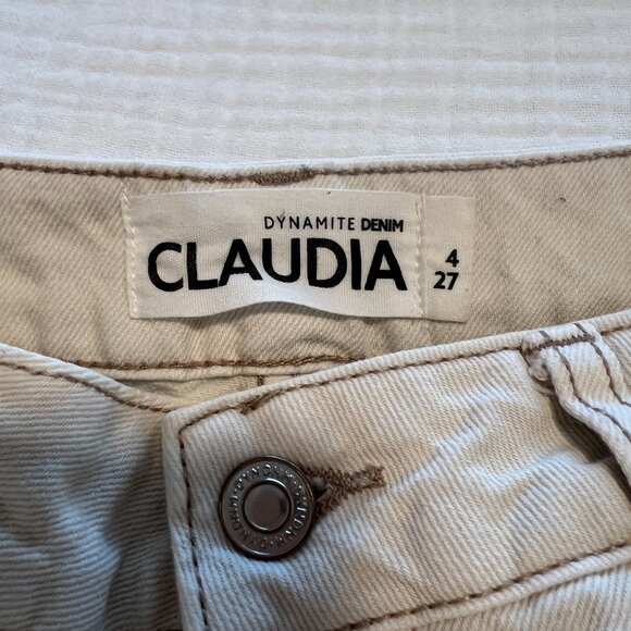 Dynamite Claudia Jeans Cream Size 27 - Picture 2 of 5